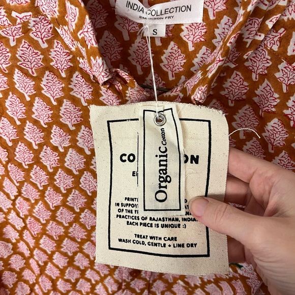 Emerson Fry Orange and White Patterned Blouse - Picture 13 of 16